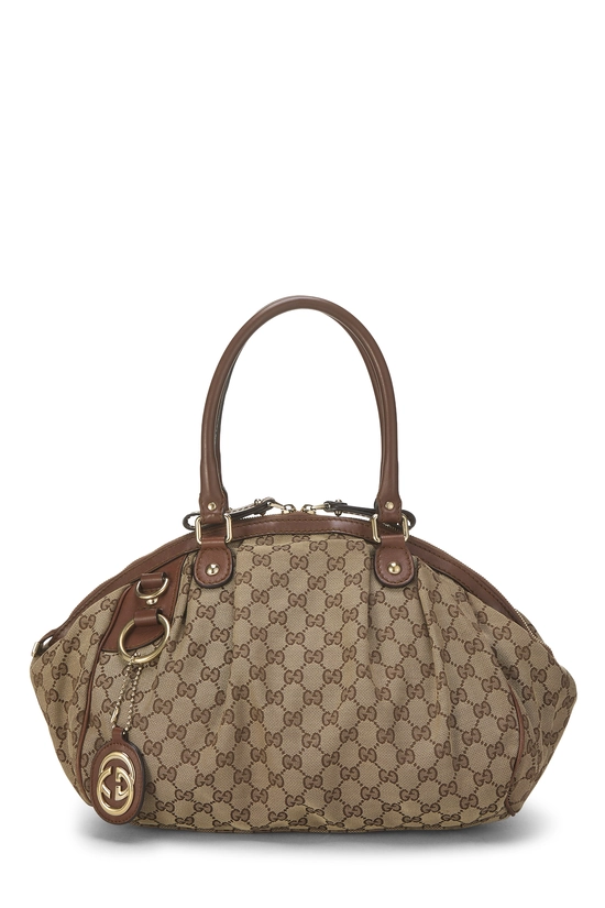 Brown Original GG Canvas Sukey Boston Handbag, , large image number 0
