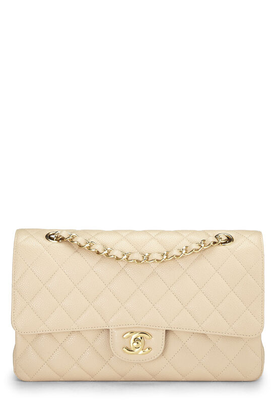 Beige Quilted Lambskin Classic Double Flap Medium, , large image number 0