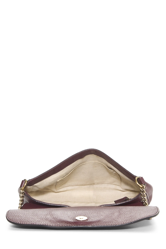 Burgundy Grained Leather Soho Chain Flap Crossbody, , large image number 5