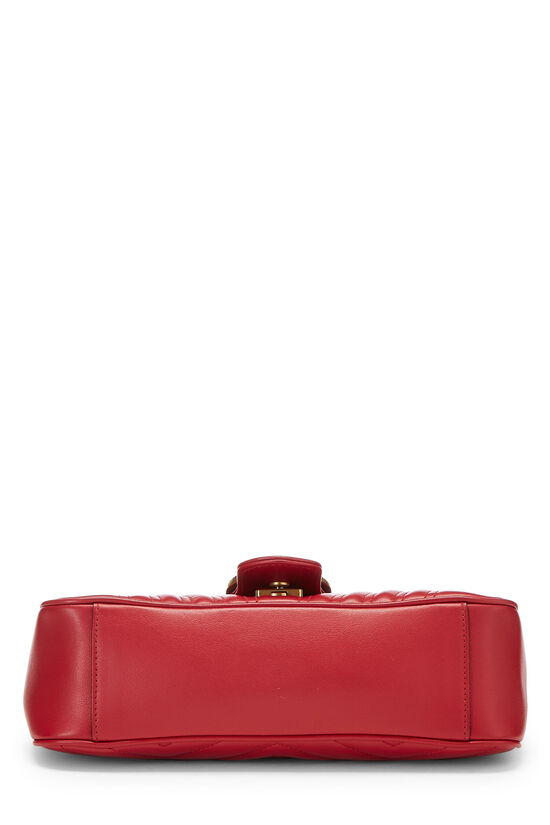 Red Matelasse Leather GG Marmont Shoulder Bag , , large image number 4