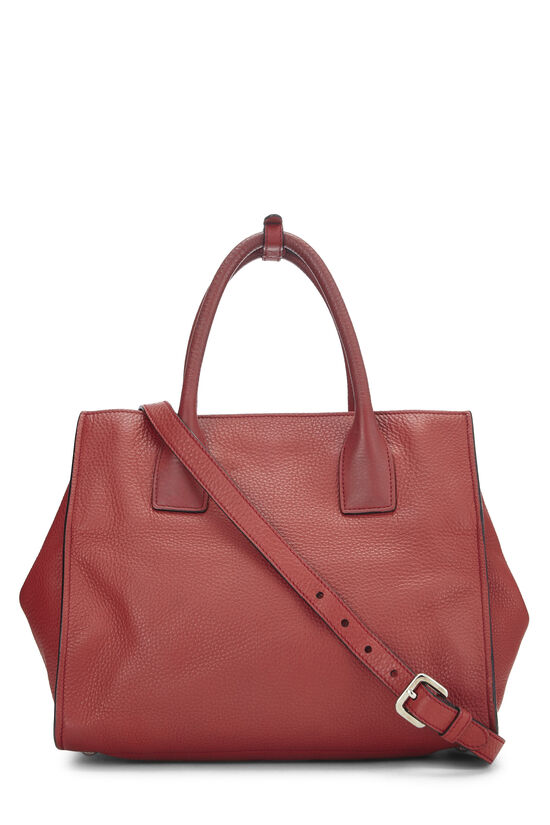 Red Vitello Daino Convertible Handbag, , large image number 3