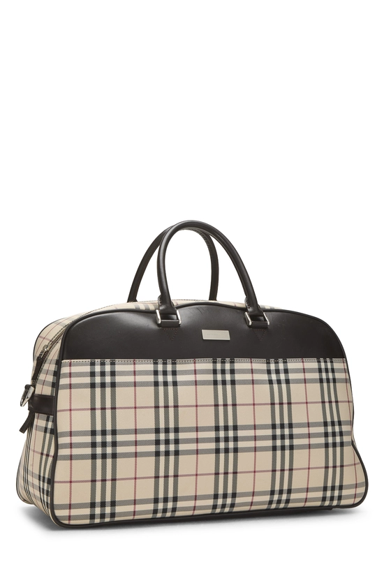 Brown Check Nylon Bowler Handbag Medium, , large image number 1