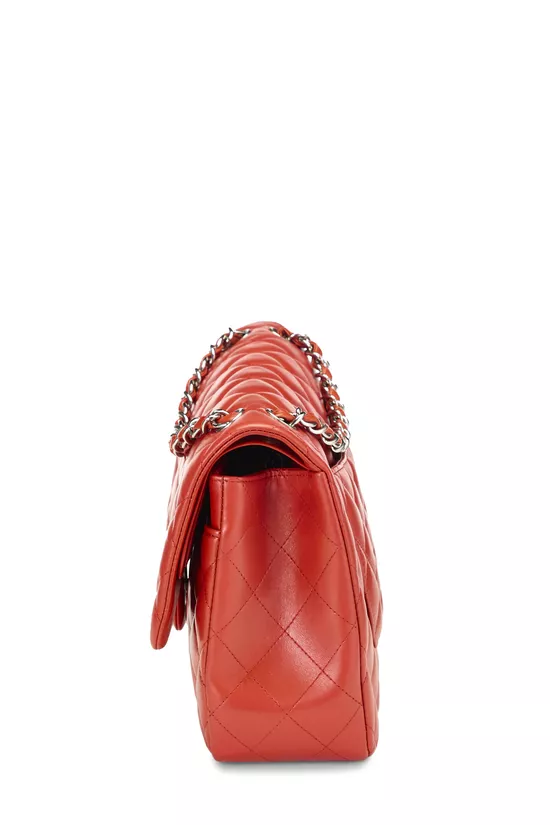 Orange Quilted Lambskin New Classic Double Flap Jumbo, , large image number 2