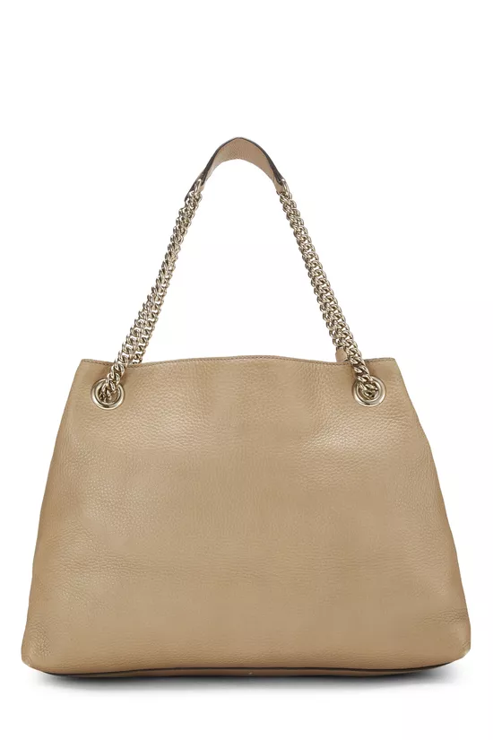 Beige Leather Soho Chain Tote, , large image number 3