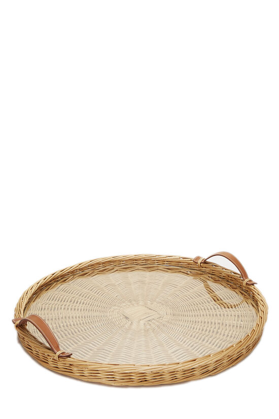 Natural Wicker Oseraie Round Tray Large, , large image number 1