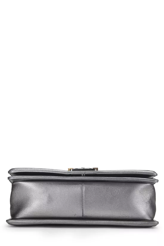 Silver Cube Embossed Calfskin Boy Bag Medium, , large image number 5