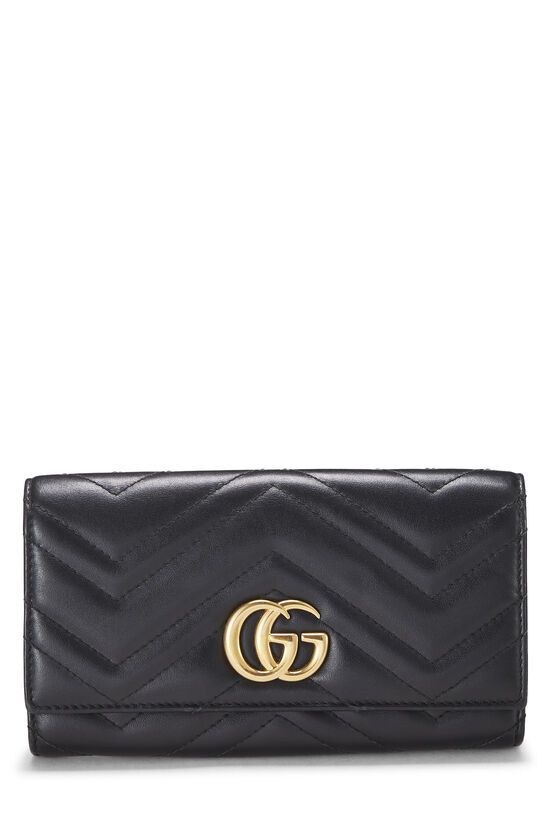 Black Leather Marmont Continental Wallet, , large image number 0