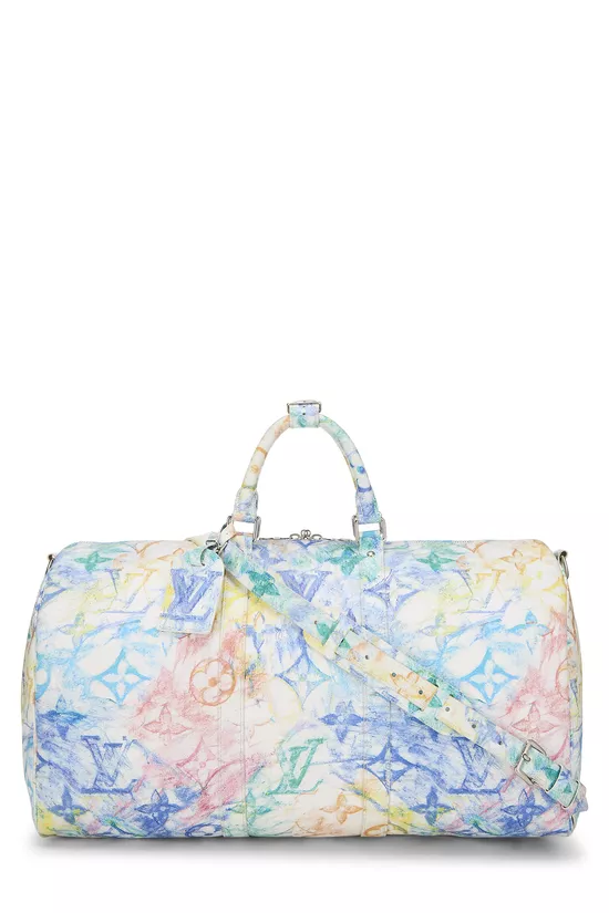 Multicolor Monogram Pastel Crayon Keepall Bandouliere 50, , large image number 0