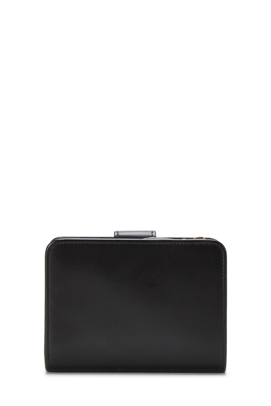 Black Leather Compact Wallet, , large image number 2