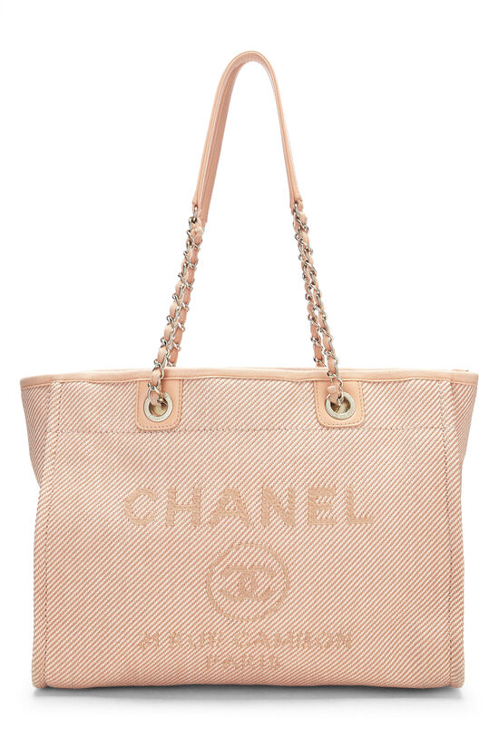 Chanel Pink Canvas Small Deauville Tote Bag Chanel