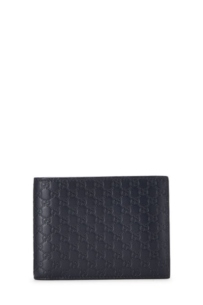 Navy Microguccissima Leather Bifold Wallet