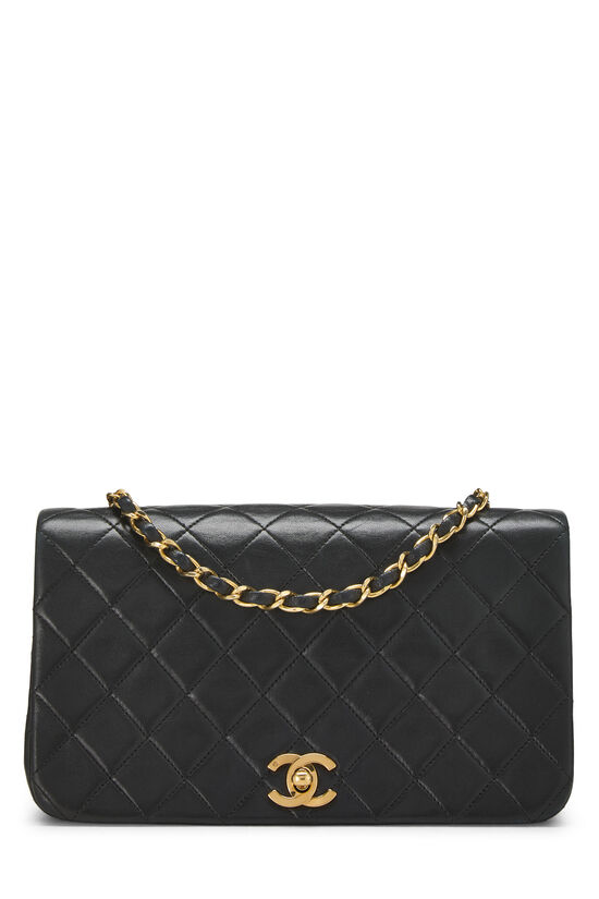 Black Quilted Lambskin Full Flap Small, , large image number 0
