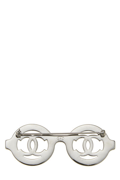 Crystal & Silver 'CC' Sunglasses Pin, , large