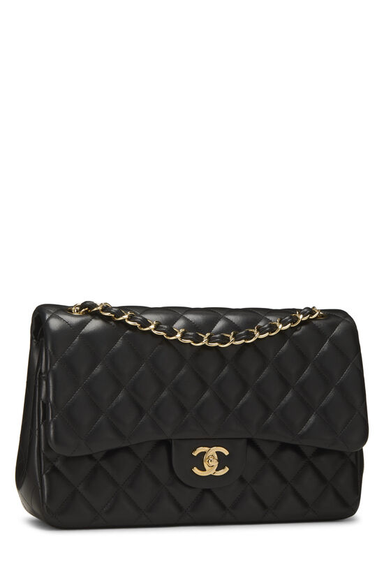 Black Quilted Lambskin New Classic Double Flap Jumbo, , large image number 1