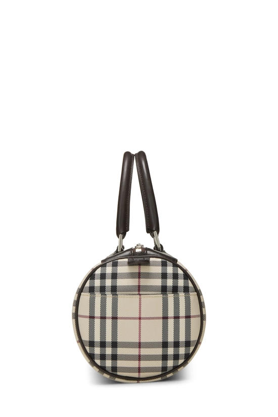Brown Nylon House Check Roll Handbag Small, , large image number 2