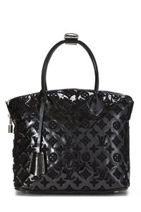 Black Quilted Patent Leather Handbag Small