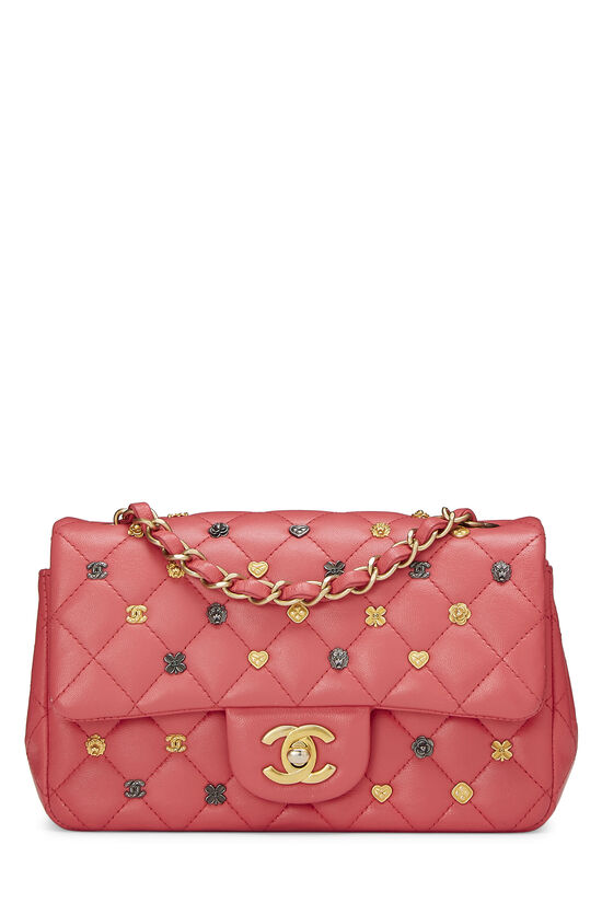 What Goes Around Comes Around Chanel Pink Lambskin Square Flap Mini Bag