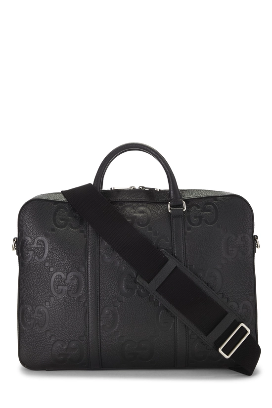 Black Jumbo GG Leather Briefcase, , large image number 3