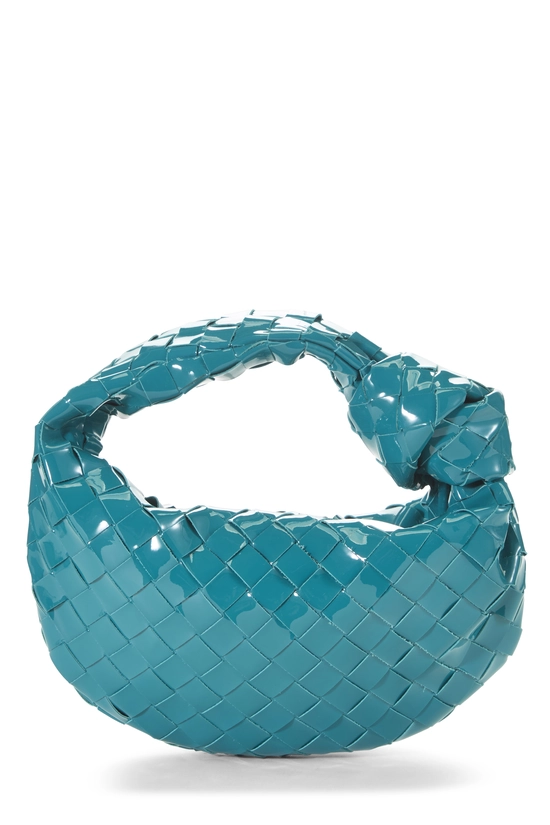 Blue Intrecciato Patent Leather Jodie Mini, , large image number 3