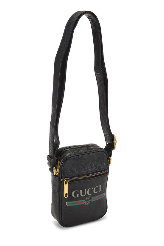 Black Leather Vertical Camera Bag Mini, , large image number 1