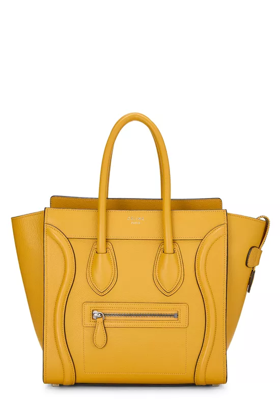 Yellow Drummed Calfskin Luggage Micro, , large image number 0