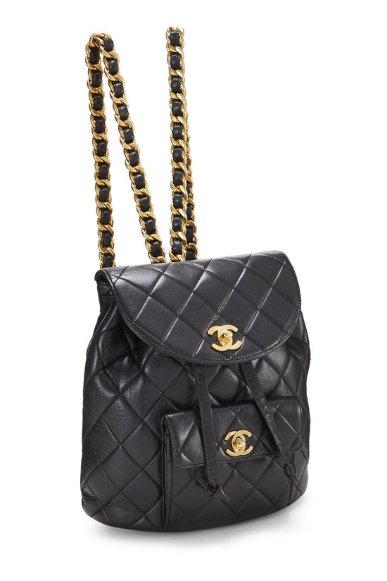 Black Quilted Lambskin 'CC' Classic Backpack Medium, , large image number 2