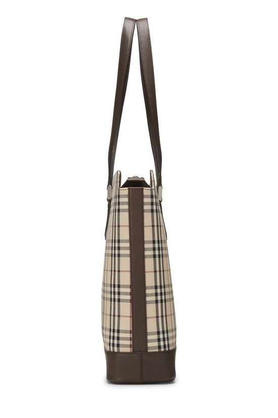 Brown Check Jacquard Canvas Zip Tote Medium, , large image number 2