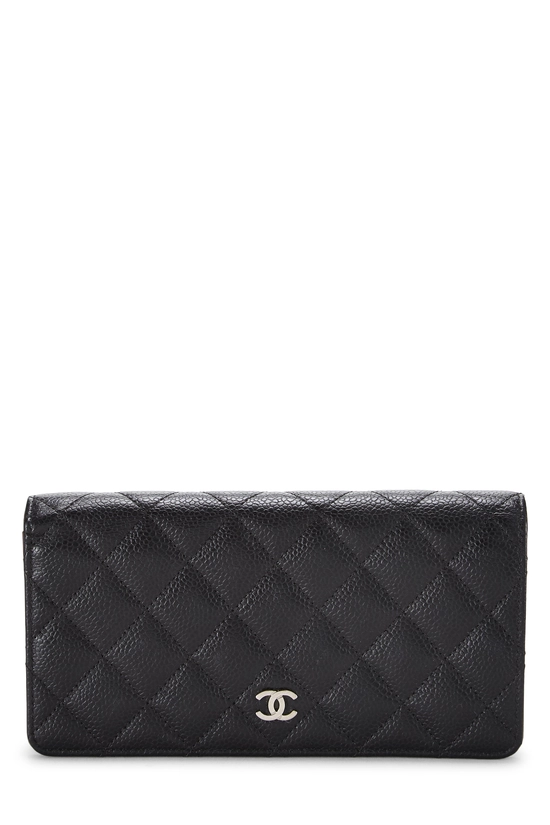 Black Quilted Lambskin Classic Long Yen Wallet, , large image number 0