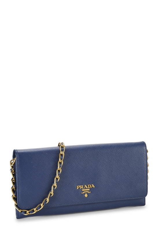 Blue Saffiano Leather Wallet On Chain (WOC), , large image number 1