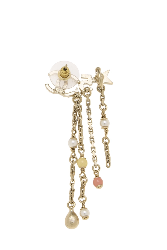 Gold No.5 Star Dangle Climber Earrings, , large image number 1