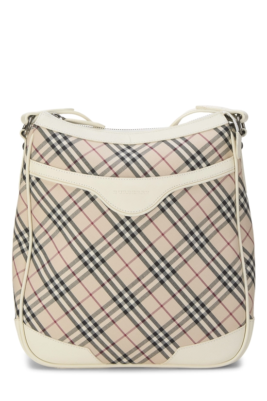 White Check Jacquard Canvas Crossbody, , large image number 0