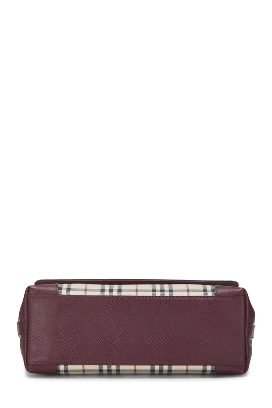 Burgundy Check Jacquard Canvas Flap Crossbody Small, , large image number 4