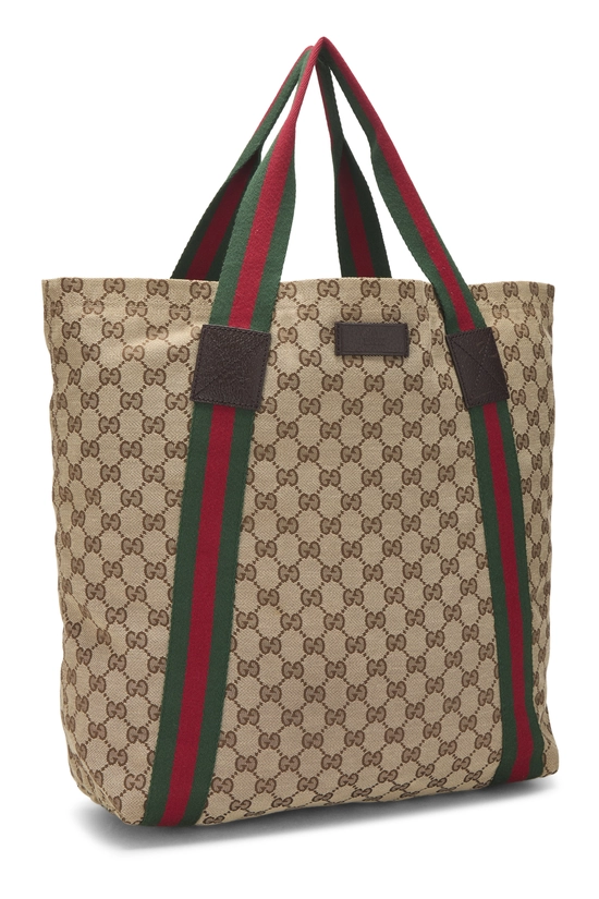 Original GG Canvas Flat Web Tote, , large image number 1