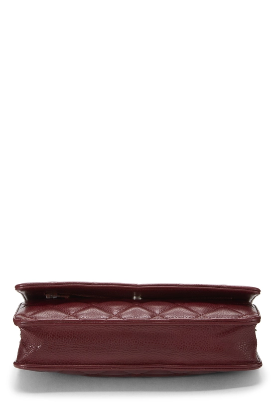 Burgundy Quilted Caviar Classic Wallet on Chain (WOC), , large image number 4