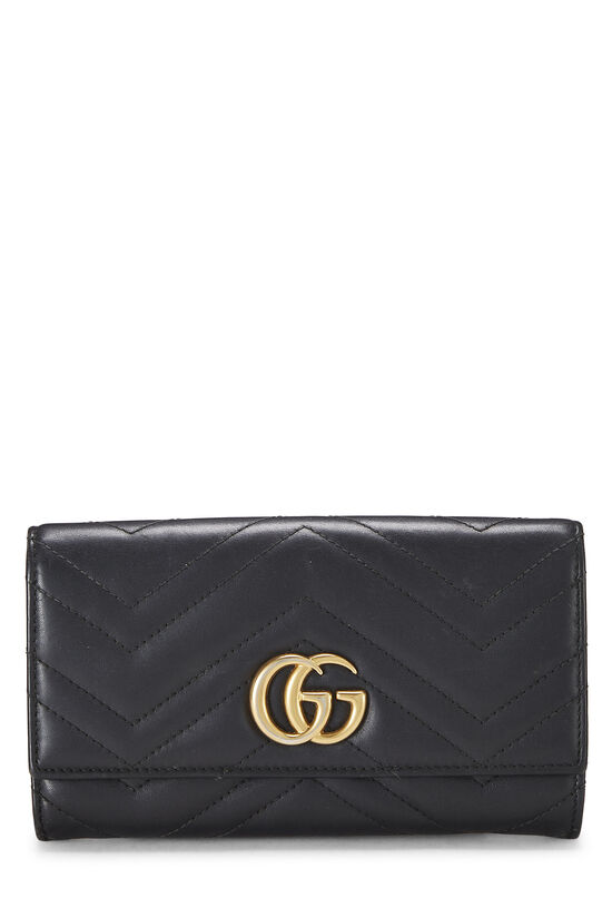 Black Leather GG Marmont Continental Wallet, , large image number 1