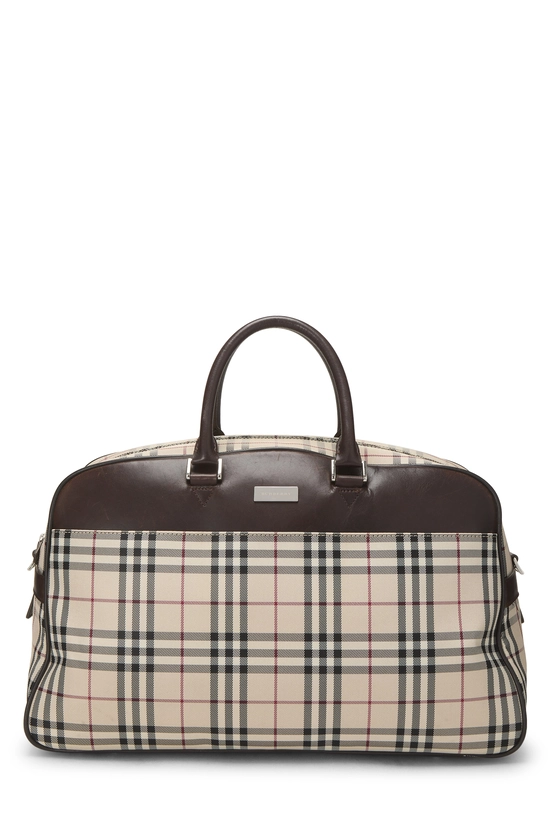 Brown House Check Nylon Bowler Medium, , large image number 0