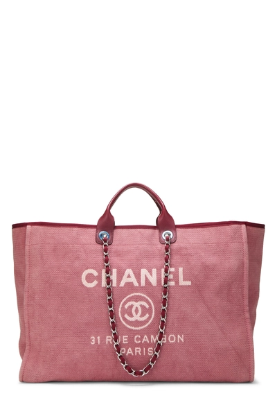 Chanel Pink Canvas Deauville XL