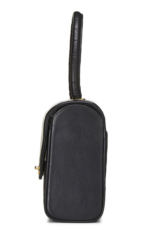 Chanel - Black Chevron Lambskin Top Handle Bag
