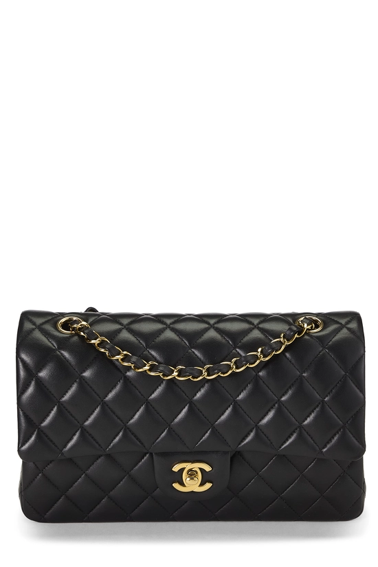 Black Quilted Lambskin Classic Double Flap Medium, , large image number 0