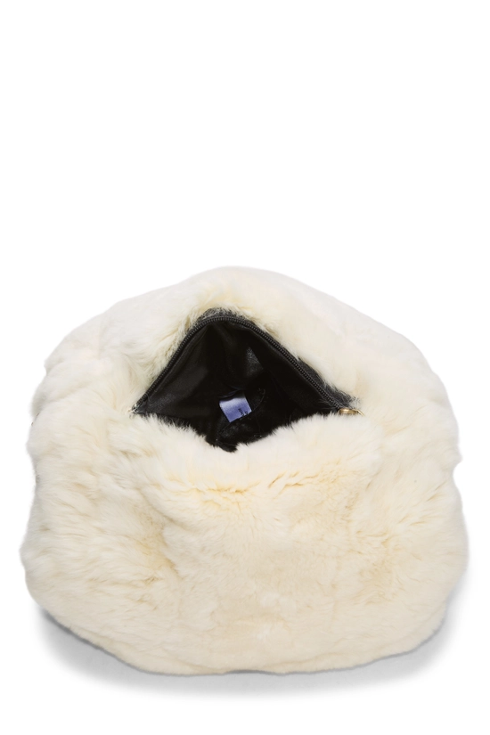 white pekoe ファーカフェマット　whitepekoe Pre-Owned White Lapin Fur Muff Q6A0QPEKWB002