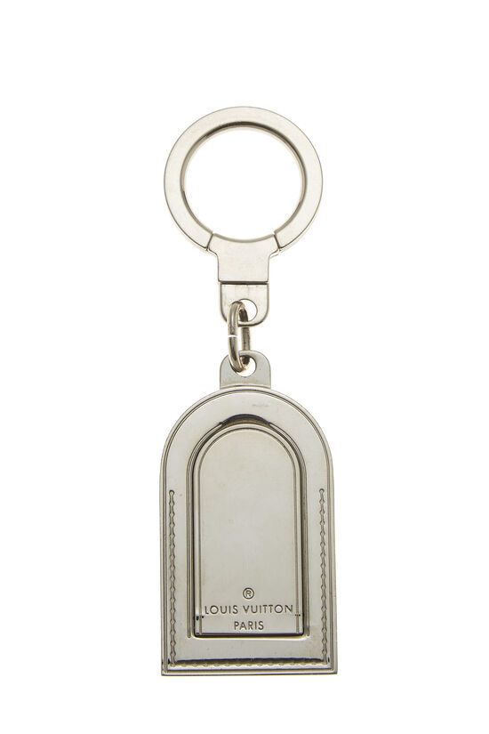 Louis Vuitton Silver Metal Luggage Tag Key Holder and Bag Charm