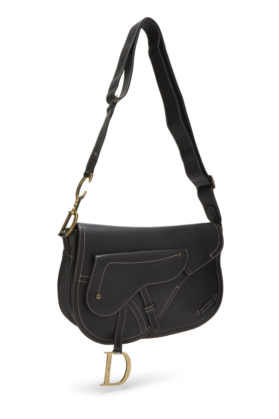 Black Calfskin Saddle Messenger, , large image number 1