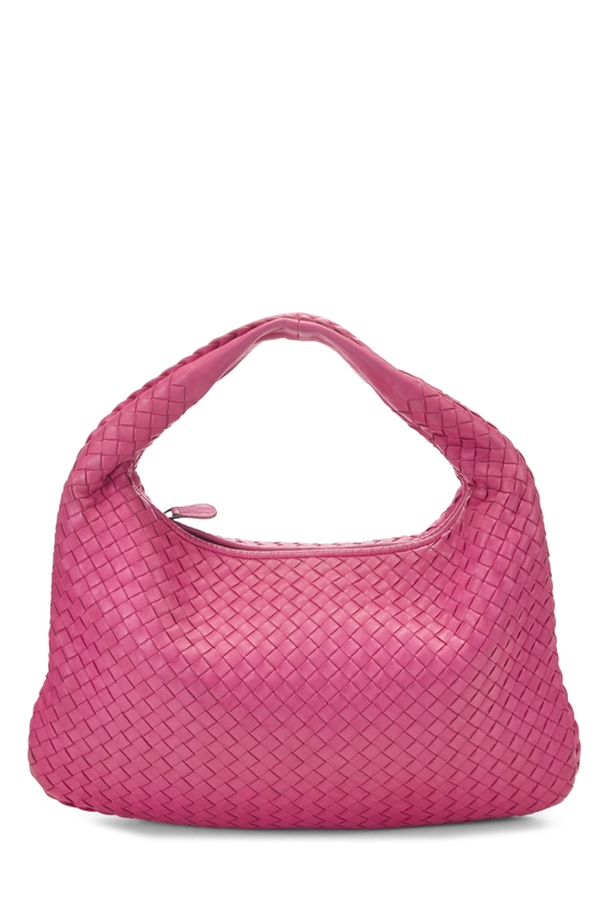 Pink Intrecciato Veneta Hobo Medium, , large image number 0