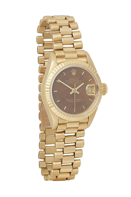 18K Yellow Gold & Brown Burl Datejust 69178 26mm, , large image number 0
