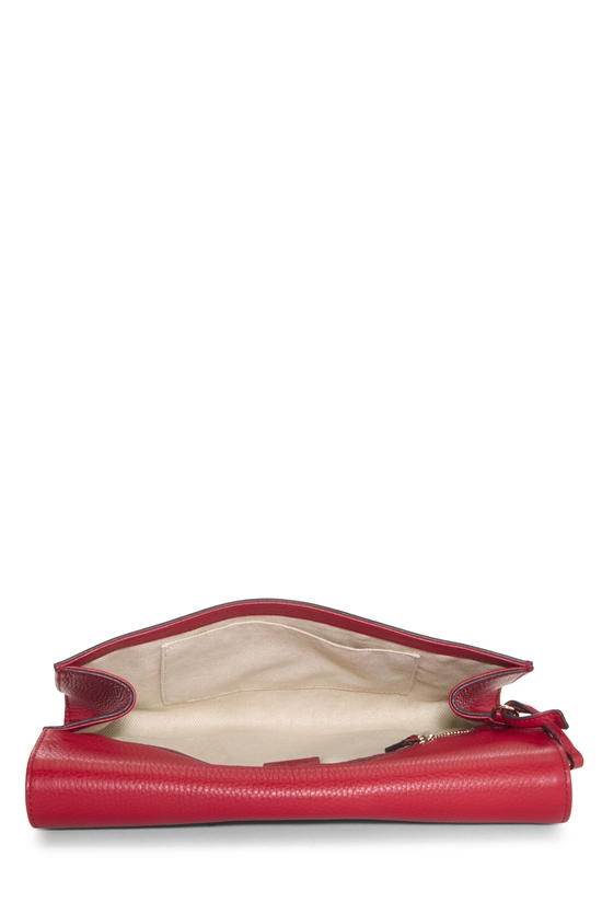 Red Leather Soho Clutch, , large image number 3