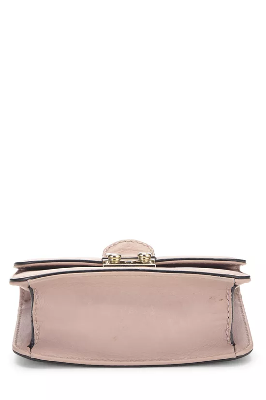 Pink Leather Glam Lock Rock Stud Flap Bag Mini, , large image number 4