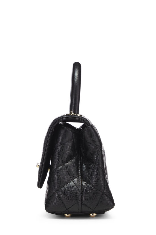 Black Quilted Caviar Coco Handle Bag Extra Mini, , large image number 4