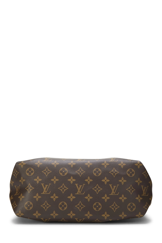 Black Monogram Flower Zip Tote MM, , large image number 4
