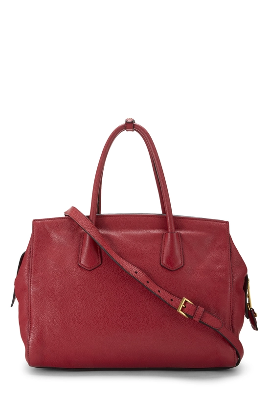 Red Vitello Daino Convertible Handbag, , large image number 3