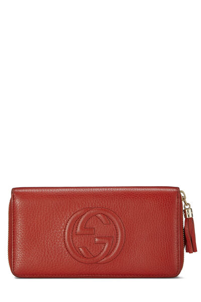 Red Leather Soho Zip Wallet